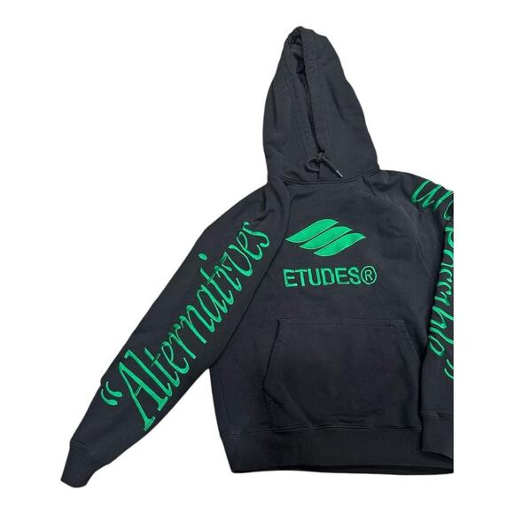 Études Racing Eco Logo Hoodie Black Green Men’ XS Graphic‎ Pullover Oversized - Picture 2 of 7